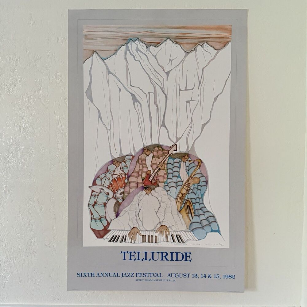 Amado Pena Poster TELLURIDE Los Musicos Art Print Jazz Festival 1982 38x24”